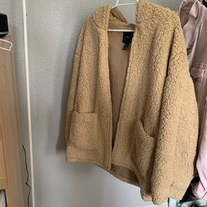 Nude teddy bear coat